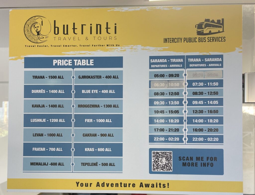 Albania Bus Schedule