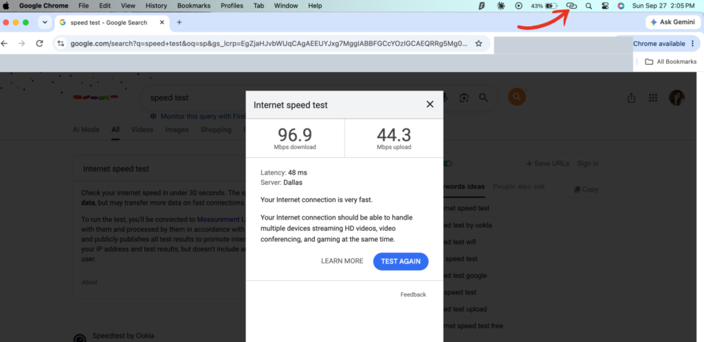 Holafly laptop speed test