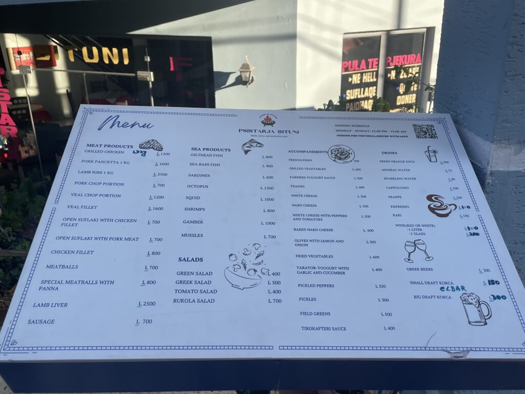 Bituni Menu