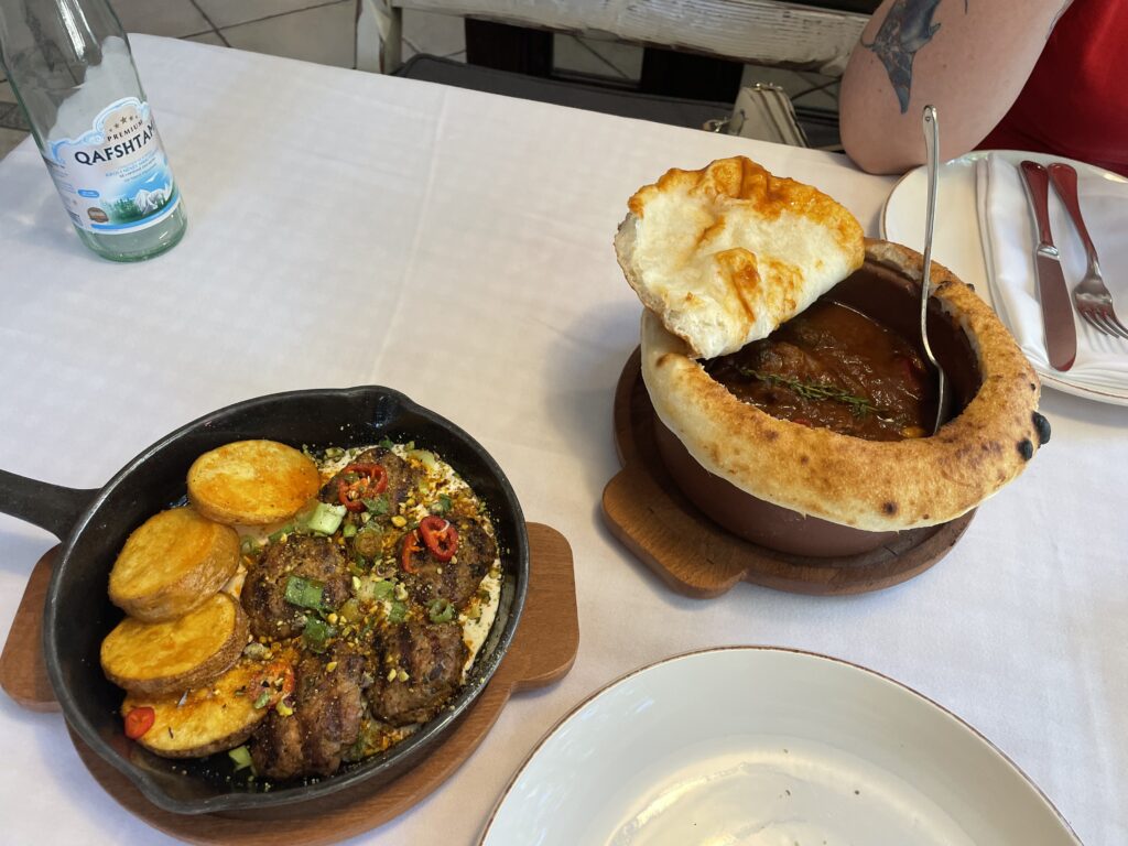 Qofte and braised beef casserole