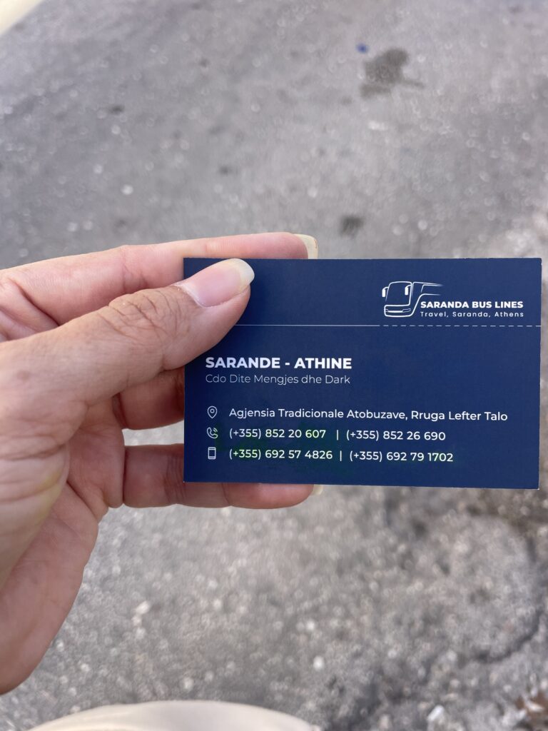 Saranda Athens Bus Office Numbers