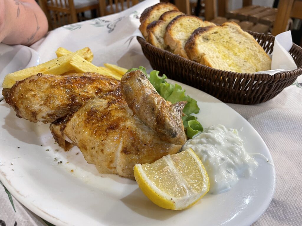 Where to Eat in Saranda - chicken on spit